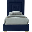  Color_Navy -- Nora Navy Velvet Upholstered Twin Bed IMAGE 5
