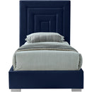  Color_Navy -- Nora Navy Velvet Upholstered Twin Bed IMAGE 6