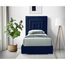  Color_Navy -- Nora Navy Velvet Upholstered Twin Bed IMAGE 8