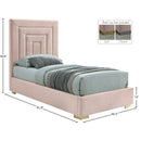  Color_Pink -- Nora Pink Velvet Upholstered Twin Bed IMAGE 15