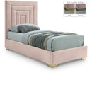  Color_Pink -- Nora Pink Velvet Upholstered Twin Bed IMAGE 1