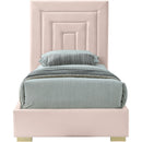  Color_Pink -- Nora Pink Velvet Upholstered Twin Bed IMAGE 5