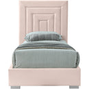  Color_Pink -- Nora Pink Velvet Upholstered Twin Bed IMAGE 6