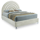  Color_Cream/ White  Size_Full  -- Meridian Rainbow Upholstered Panel Bed IMAGE 1
