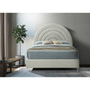  Color_Cream/ White  Size_King  -- Rainbow Cream Velvet Upholstered King Bed IMAGE 4