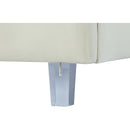  Color_Cream/ White  Size_King  -- Rainbow Cream Velvet Upholstered King Bed IMAGE 6