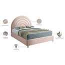  Color_Pink/ White  Size_King  -- Rainbow Pink Velvet Upholstered King Bed IMAGE 10