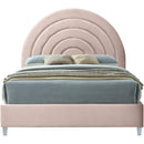  Color_Pink/ White  Size_King  -- Rainbow Pink Velvet Upholstered King Bed IMAGE 3