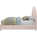  Color_Pink/ White  Size_King  -- Rainbow Pink Velvet Upholstered King Bed IMAGE 5