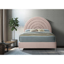  Color_Pink/ White  Size_Queen  -- Rainbow Pink Velvet Upholstered Queen Bed IMAGE 4