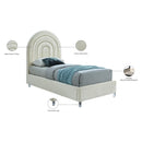  Color_Cream/ White  Size_Twin  -- Rainbow Cream Velvet Upholstered Twin Bed IMAGE 10