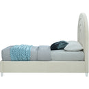  Color_Cream/ White  Size_Twin  -- Rainbow Cream Velvet Upholstered Twin Bed IMAGE 5
