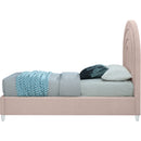  Color_Pink/ White  Size_Twin  -- Rainbow Pink Velvet Upholstered Twin Bed IMAGE 5