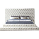  Color_Cream  Size_King  -- Revel Cream Velvet Upholstered King Bed IMAGE 3