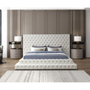  Color_Cream  Size_King  -- Revel Cream Velvet Upholstered King Bed IMAGE 4