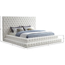  Color_Cream  Size_King  -- Revel Cream Velvet Upholstered King Bed IMAGE 8