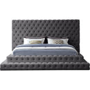  Color_Grey  Size_King  -- Revel Grey Velvet Upholstered King Bed IMAGE 3