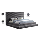  Color_Grey  Size_King  -- Revel Grey Velvet Upholstered King Bed IMAGE 9