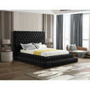  Color_Black  Size_Queen  -- Revel Black Velvet Upholstered Queen Bed IMAGE 2