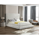  Color_Cream  Size_Queen  -- Revel Cream Velvet Upholstered Queen Bed IMAGE 2