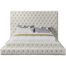  Color_Cream  Size_Queen  -- Revel Cream Velvet Upholstered Queen Bed IMAGE 3