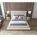  Color_Cream  Size_Queen  -- Revel Cream Velvet Upholstered Queen Bed IMAGE 7