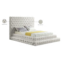  Color_Cream  Size_Queen  -- Revel Cream Velvet Upholstered Queen Bed IMAGE 9