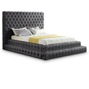  Color_Grey  Size_Queen  -- Revel Grey Velvet Upholstered Queen Bed IMAGE 1