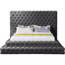  Color_Grey  Size_Queen  -- Revel Grey Velvet Upholstered Queen Bed IMAGE 3