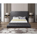  Color_Grey  Size_Queen  -- Revel Grey Velvet Upholstered Queen Bed IMAGE 4
