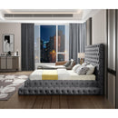  Color_Grey  Size_Queen  -- Revel Grey Velvet Upholstered Queen Bed IMAGE 5