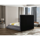  Color_Grey  Size_Queen  -- Revel Grey Velvet Upholstered Queen Bed IMAGE 6