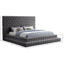  Color_Grey  Size_Queen  -- Revel Grey Velvet Upholstered Queen Bed IMAGE 8