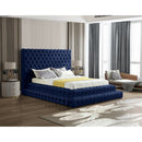  Color_Navy  Size_Queen  -- Revel Navy Velvet Upholstered Queen Bed IMAGE 2