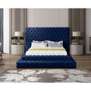  Color_Navy  Size_Queen  -- Revel Navy Velvet Upholstered Queen Bed IMAGE 4