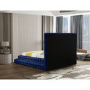  Color_Navy  Size_Queen  -- Revel Navy Velvet Upholstered Queen Bed IMAGE 6