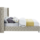  Color_Cream  Size_Full  -- Savan Cream Velvet Upholstered Full Bed IMAGE 10
