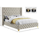  Color_Cream  Size_Full  -- Savan Cream Velvet Upholstered Full Bed IMAGE 15