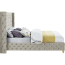  Color_Cream  Size_Full  -- Savan Cream Velvet Upholstered Full Bed IMAGE 9