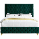  Color_Green  Size_Full  --  Savan Green Velvet Upholstered Full Bed IMAGE 5