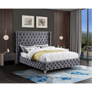  Color_Grey  Size_Full  --  Savan Grey Velvet Upholstered Full Bed IMAGE 4