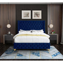  Color_Navy  Size_Full  --  Savan Navy Velvet Upholstered Full Bed IMAGE 7