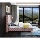  Color_Pink  Size_Full  -- Savan Pink Velvet Upholstered Full Bed IMAGE 12