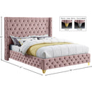 Color_Pink  Size_Full  -- Savan Pink Velvet Upholstered Full Bed IMAGE 15