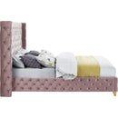  Color_Pink  Size_Full  -- Savan Pink Velvet Upholstered Full Bed IMAGE 9