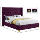  Color_Purple  Size_Full  -- Savan Purple Velvet Upholstered Full Bed IMAGE 15