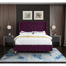  Color_Purple  Size_Full  --  Savan Purple Velvet Upholstered Full Bed IMAGE 7