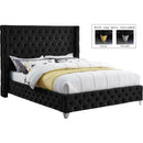  Color_Black  Size_King  --  Savan Black Velvet Upholstered King Bed IMAGE 2