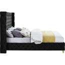  Color_Black  Size_King  -- Savan Black Velvet Upholstered King Bed IMAGE 9