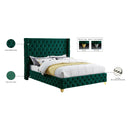  Color_Green  Size_King  -- Savan Green Velvet Upholstered King Bed IMAGE 16